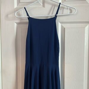 Navy halter dress from Lulus.